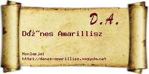 Dénes Amarillisz névjegykártya